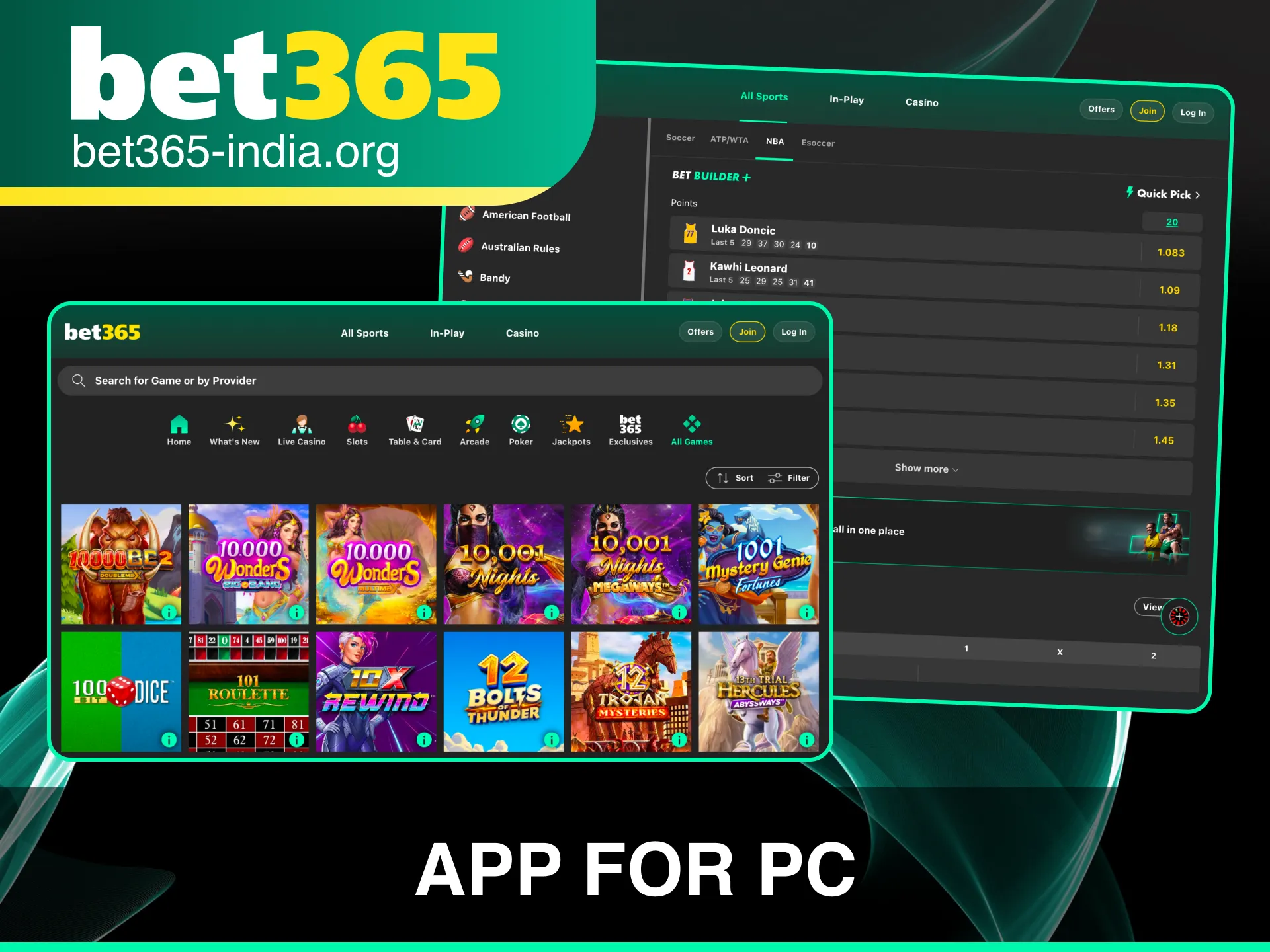 Install the Bet 365 App for PC to enjoy betting on a larger screen.