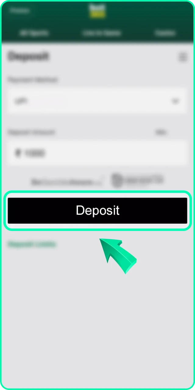 Complete the payment to finish the Bet 365 deposit process and play.