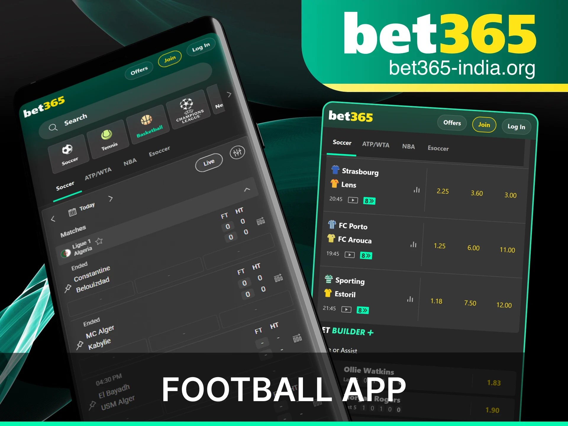 Bet on football matches anytime and anywhere with the Bet365 India app.