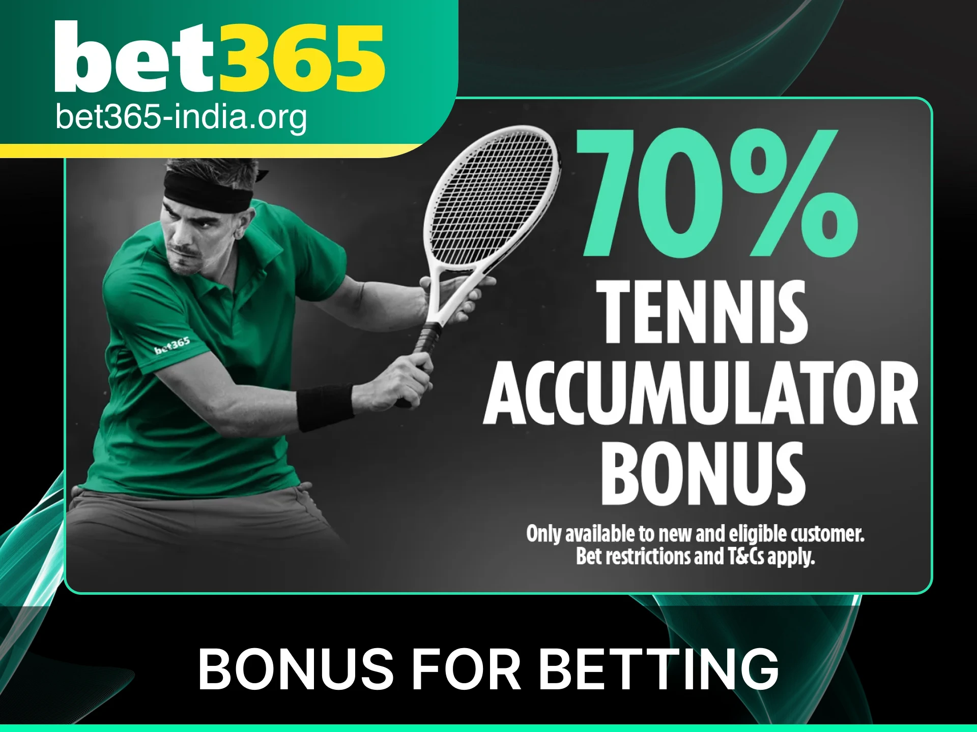 Use the official Bet365 India accumulator boost to increase your tennis betting winnings.