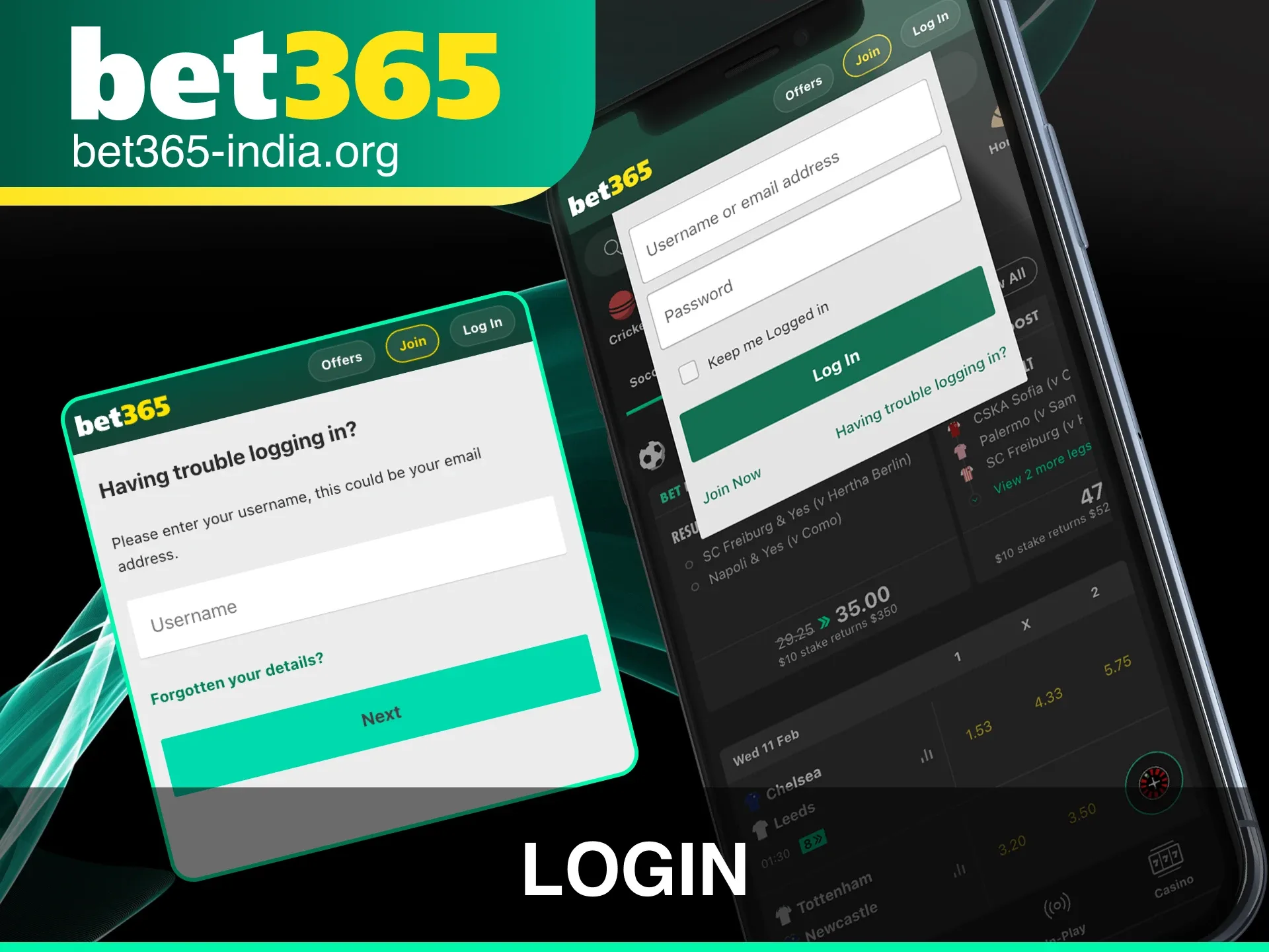 Discover how to login via the Bet 365 App to access your profile.
