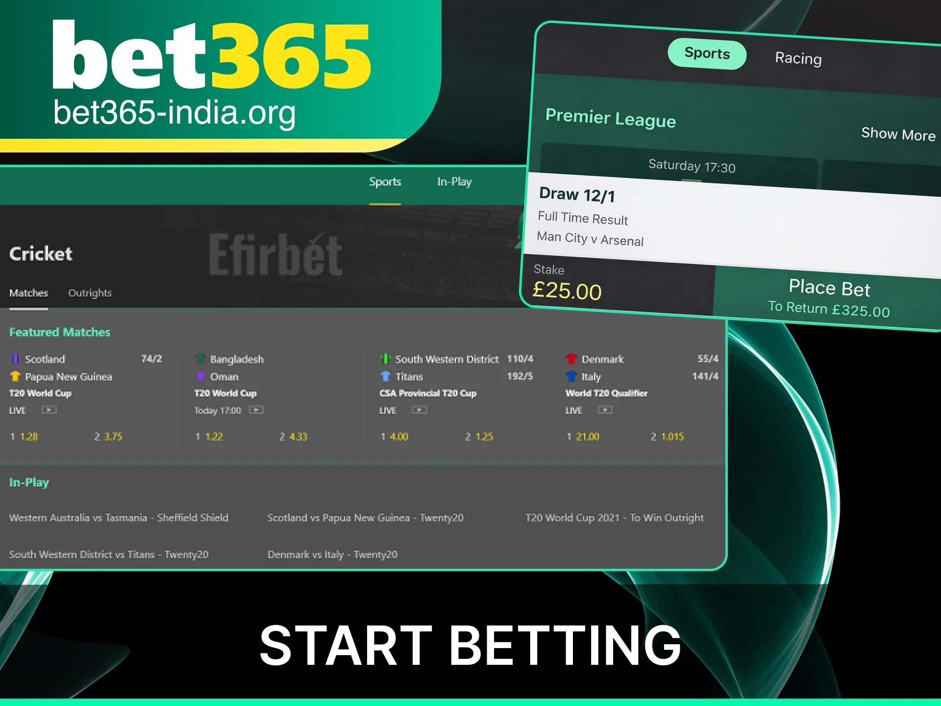 A quick guide on how to start betting on cricket at Bet365 India.