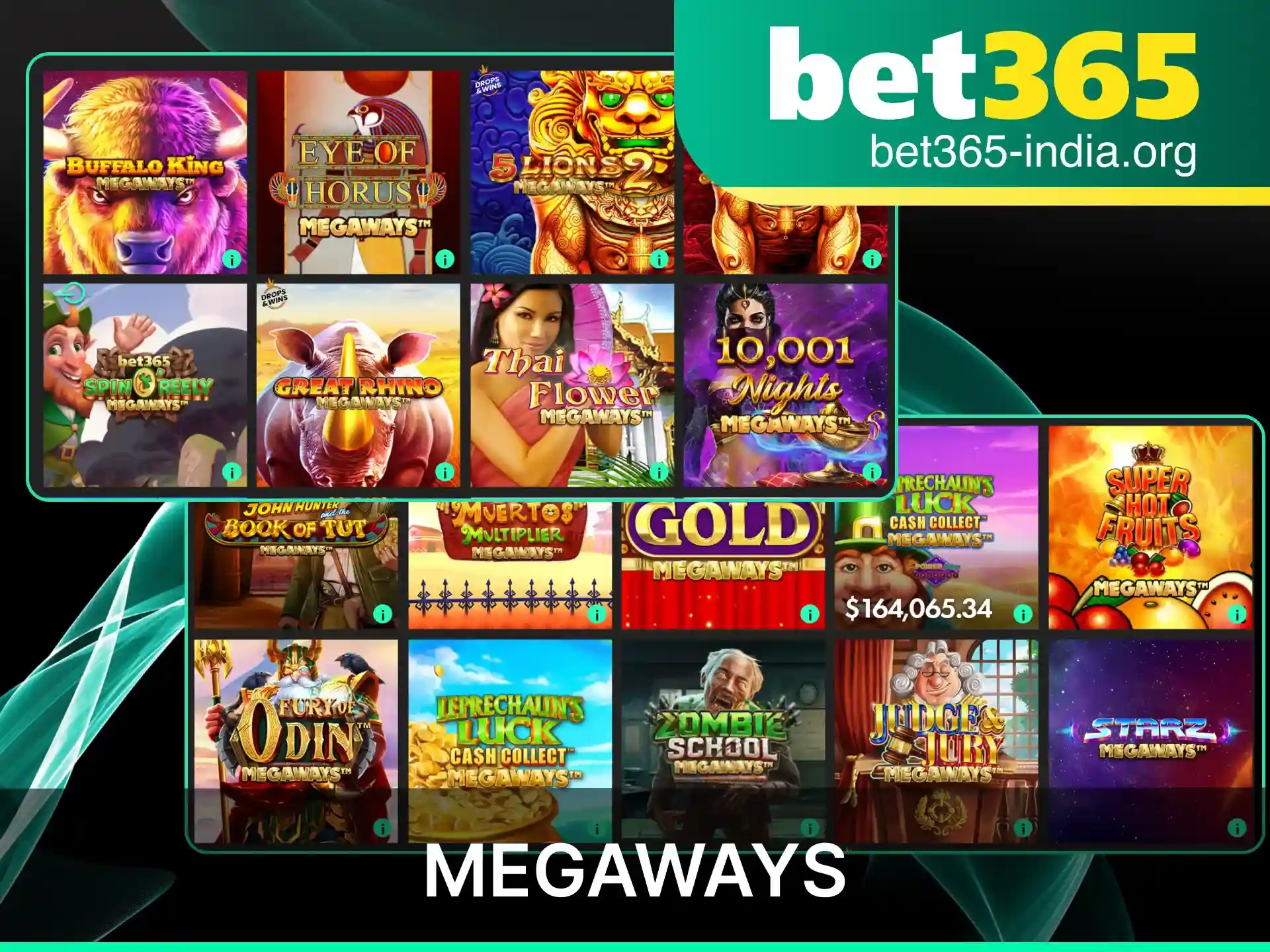Play the best Megaways Slot games at official Bet365 India today.